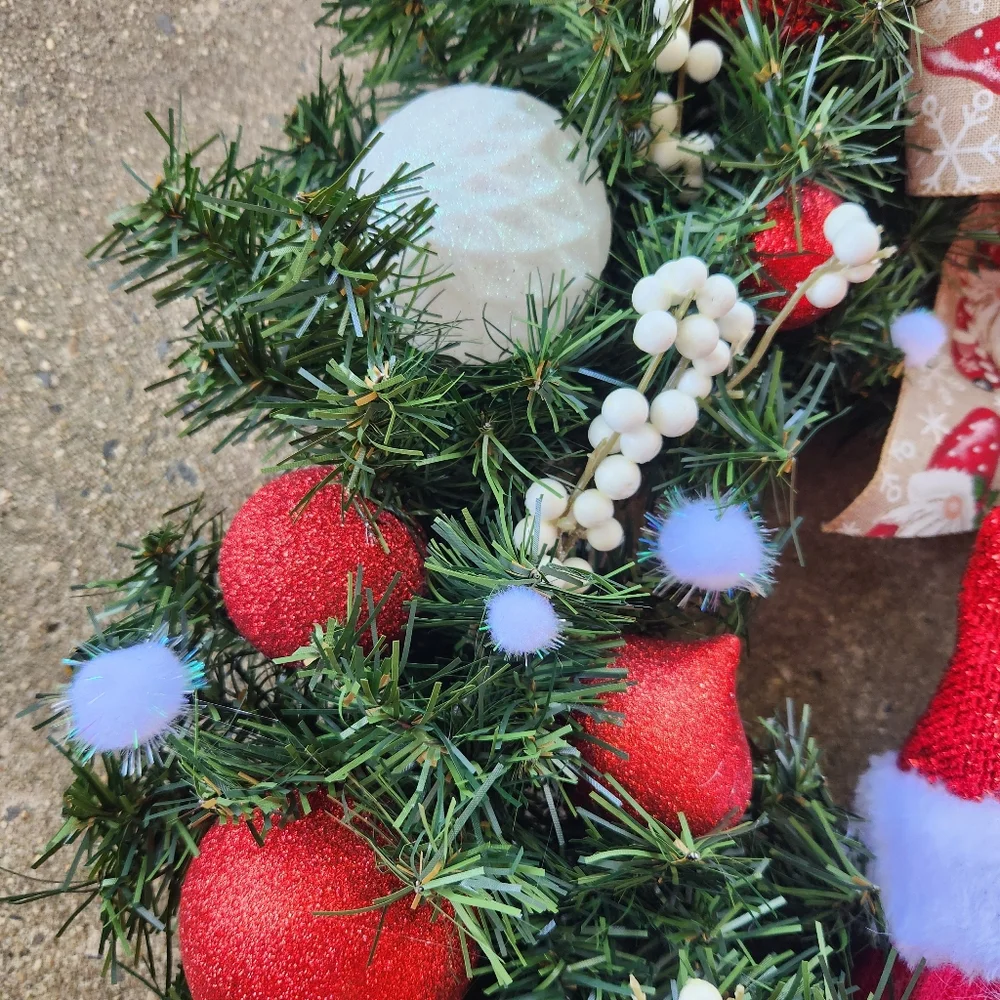Festive Merry Gnome Christmas Wreath